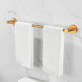 thumbnail image 6 of Tcbosik Bathroom Accessories Towel Bar Set, 6 Pieces Brushed Gold Wall Mounted Bathroom Hardware Set, Includes 23.5in Hand Towel Bar, 16in Hand Towel Bar, Paper Holder, Towel Ring and 2 Hooks, 6 of 7