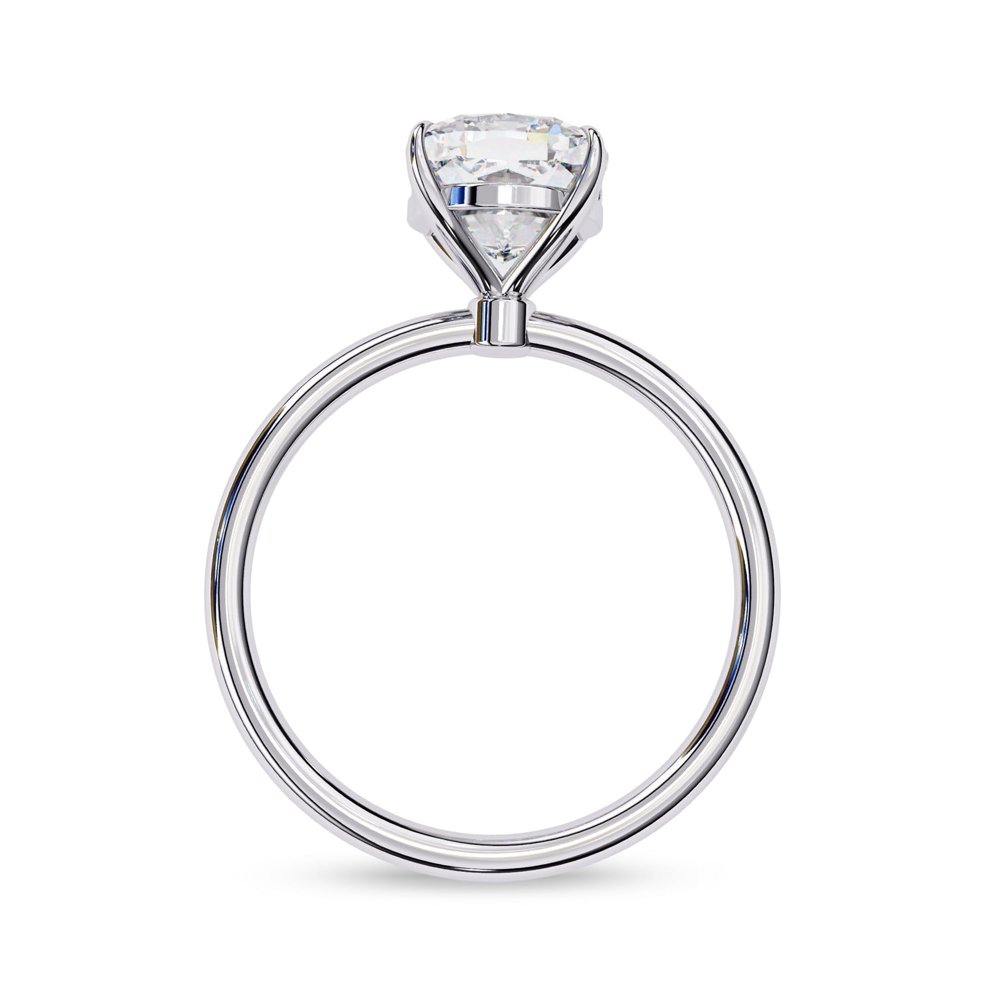 AFFY Solitaire Engagement Rings For Women, Center 8mm Cushion Cut Lab Created Moissanite Wedding Anniversary Ring in 14K White Gold Plated 925 Sterling Silver Size-10