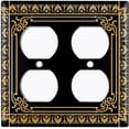 thumbnail image 3 of Metal Light Switch Plate Cover Elegant Victorian Floral Frame Black FRA076, 3 of 13
