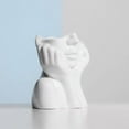 thumbnail image 3 of Ceramic Face Flower Vase, Modern White Decorative Vase for Office Living Room Home Decor, Small, 3 of 7