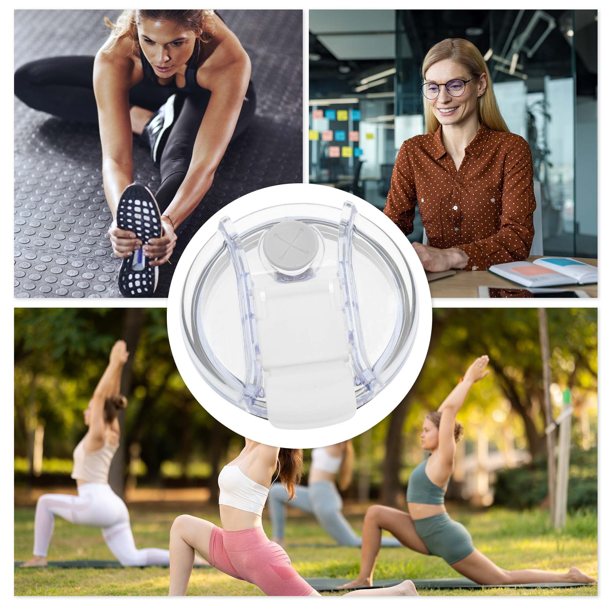 Unique Bargains 1 Pc Portable Tumbler Lid for Office Use Travel Purposes White
