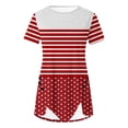 thumbnail image 5 of Liquidation d'Économies! BEFOKA T-Shirt pour Femmes Grande Taille, Hauts Blouse d'Été Décontractés pour Femmes, Blouse Décontractée Décontractée pour Femmes à Boutons Imprimée à Manches Courtes Blouse/chemise à Manches Courtes à Col Rond, 5 of 5