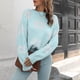 thumbnail image 1 of Suéter de cuello redondo para mujer, suéter holgado con flores, suéter de cuello redondo, blusa de manga larga de invierno, suéter para mujer, 1 of 7