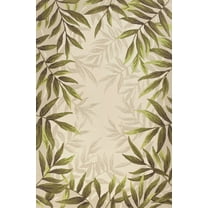 2'x3' Sand Beige Hand Hooked UV Treated Bordered Coastal Sea Grass Indoor Outdoor Accent Rug