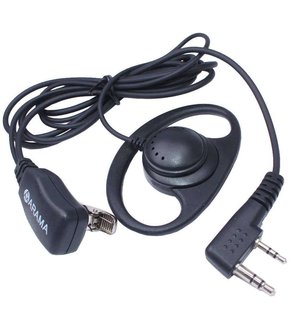 New D-Shape PTT Earpiece Headset w/ boom Mic for Kenwood BAOFENG WOUXUN/ PUXING 