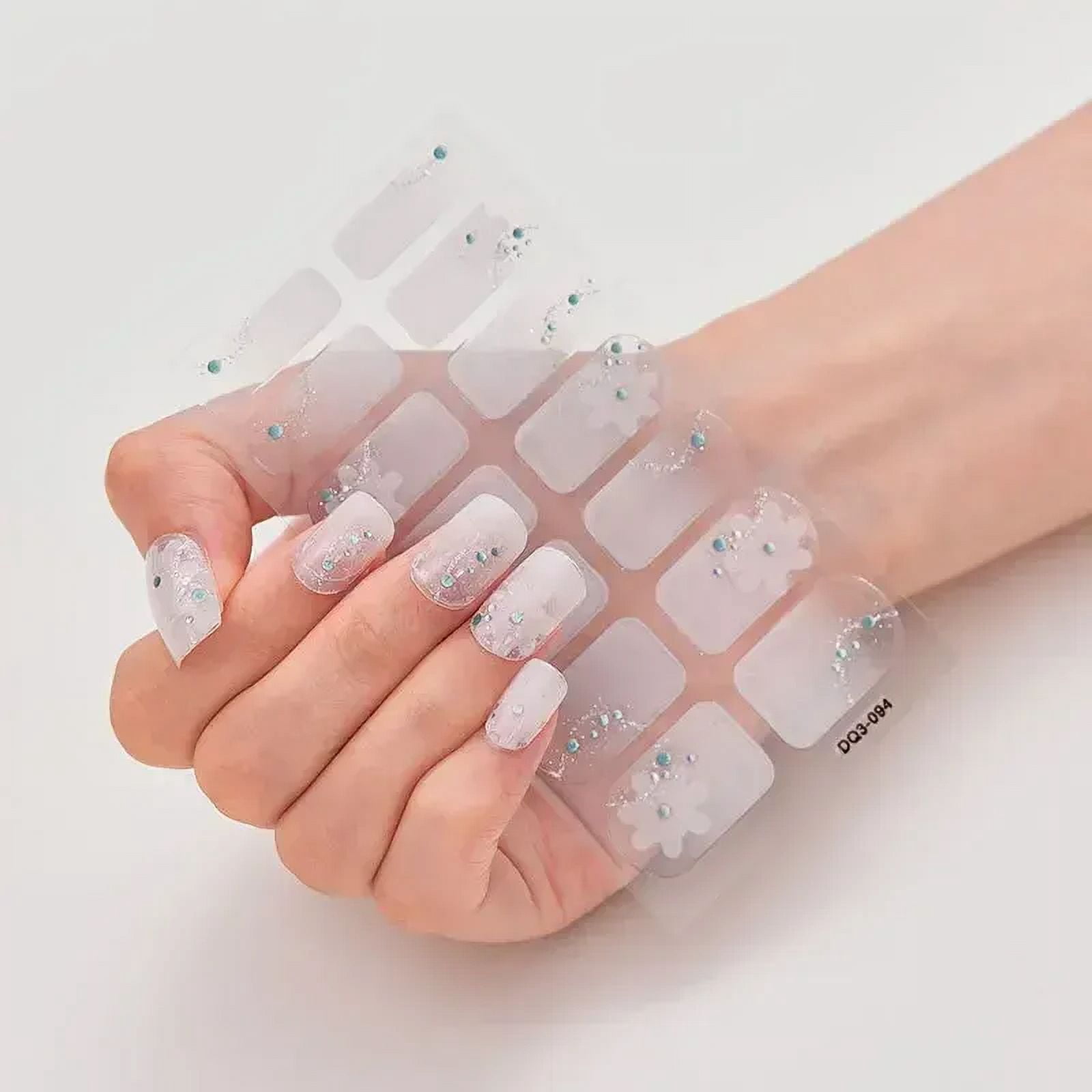 Semi Cured Gel Nails Art Stickers Fashion Solid Color Manicure Decal UV LED Lamp Need Gel Nail Decals Nail Sticker Decoration