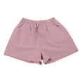 thumbnail image 3 of Tittly Plus Size Pants Linen Pants Comfortable Casual Retro Fashion Denim Shorts Womens Casual Shorts Summer Drawstring Elastic Waist Comfy Short Shorts for Women Palazzo Pants Pink S, 3 of 3