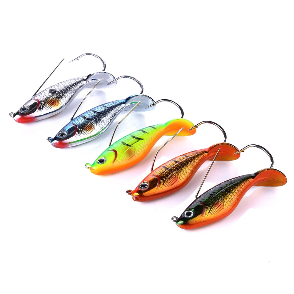 HENGJIA Fishing Lures, Swimbaits for Bass Fishing, Great Weedless Bass Lures, 5 Pack VIB Lifelike Hard Baits Sinking Fishing Jigs for Freshwater and Saltwater Bass, Redfish, Trout, Walleye