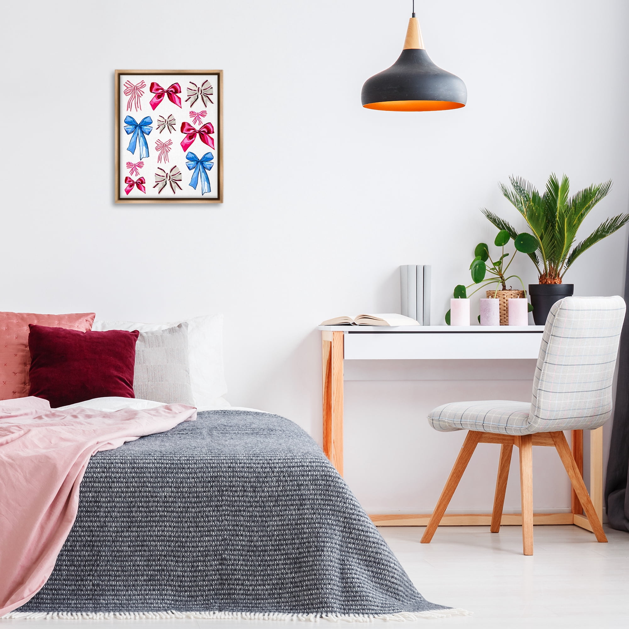 Stupell Industries Varied Fashion Ribbons Beauty & Fashion Painting Brown Floater Framed Art Print Wall Art, 17 x 21