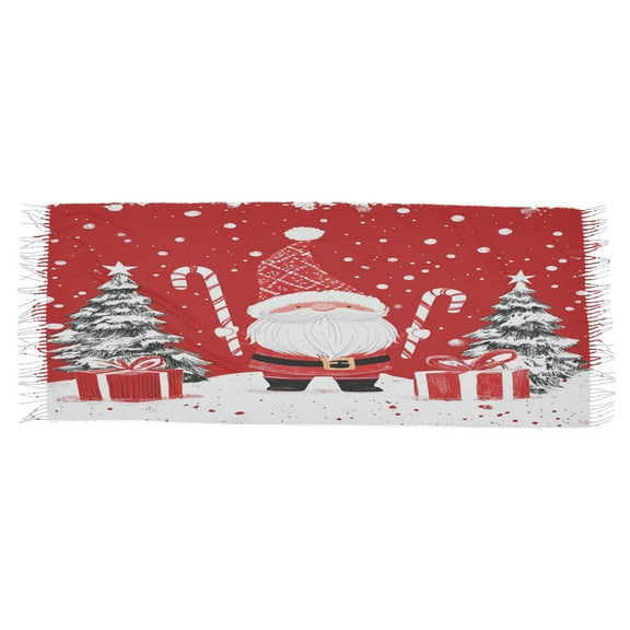 BZSMCE Women Scarf Cute Santa Claus Simple Pattern Soft Warm Long Large Scarves