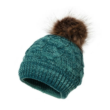 

Relanfenk Baby Hats Toddler Winter For Girl Boy Knitted Warm Skiing Cap Lovely Pompom Kids Beanie 0-24 Months Hat