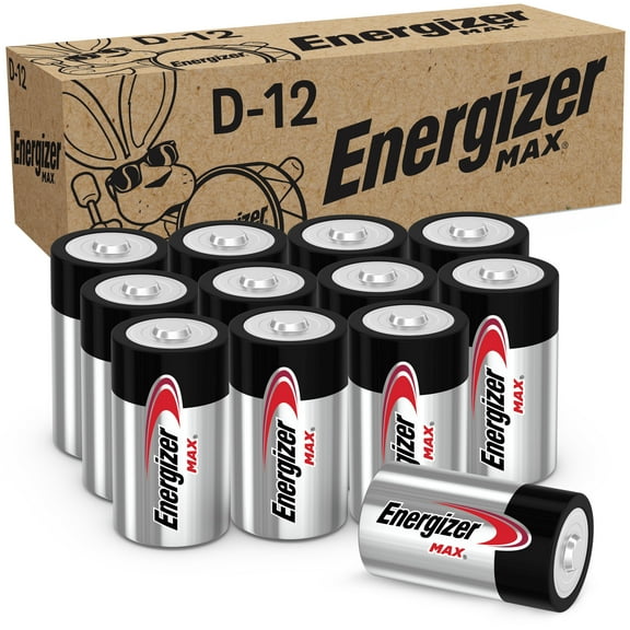 Energizer MAX D Batteries (12 Pack), D Cell Alkaline Batteries