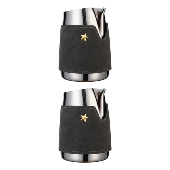 Yuarrent Stainless Steel Milk Frothing Pitcher Latte Art for Making Coffee Plata 2Conjunto