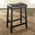 thumbnail image 2 of UPHOLSTERED SADDLE SEAT BAR STOOL IN BLACK FINISH WITH 24 INCH SEAT HEIGHT. (SET OF TWO), 2 of 7