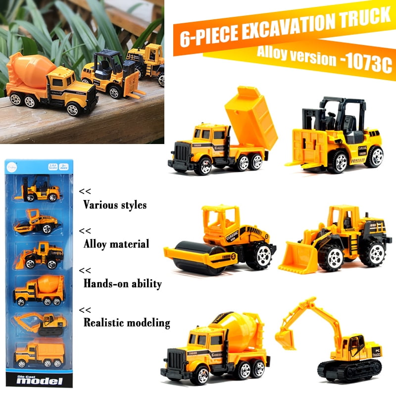 Construction Trucks Toy Set Building Engineering Construction Equipment for Kids 