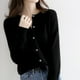 thumbnail image 4 of 15 Colors 2024 Autumn and Winter new wool Cardigan Women's Round Neck Sweater Versatile Knitting Coat Solid, 4 of 5