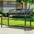thumbnail image 4 of Outsunny 50" Outdoor Metal Garden Bench with Vintage Bird Pattern, Brown, 4 of 10