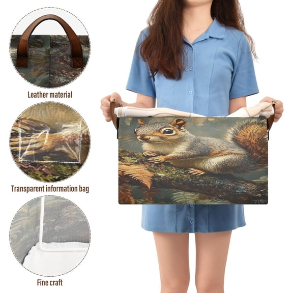 BZSMCE Collapsible Fabric Cube Storage Bins Squirrel Painting Design Pattern Storage Box