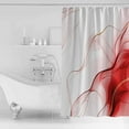 thumbnail image 4 of 72x78 Inch Shower Curtain Marble Red Bathroom Decor Waterproof Fabric Bathtub Bath Curtains Decorative Gold White Modern Gradient Ocean Wavy Ripple Extra Long Shower Curtain Set with Hooks, 4 of 6