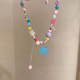 thumbnail image 5 of Collar de estrella con borlas de caramelo de colores de verano para mujer, cadena de clavícula ligera de lujo, accesorios para chicas dulces y geniales, 5 of 6