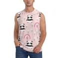 thumbnail image 2 of Lsque Cute Cartoon Panda Print Men's Cotton Blend Sleeveless Muscle Shirts (S-3XL)- Moisture Wicking, Odor Protection, UPF 30+,Large, 2 of 8