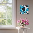 thumbnail image 4 of Framed Canvas Wall Art for Living Room Blue Geometric Circle Wall Decor, Modern Abstract Art Aesthetic Paintings for Bedroom Office Kitchen Bathroom, Ready to Hang Artwork Wall Pictures 8x8 Inch, 4 of 9