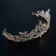 thumbnail image 4 of Tiara de boda de oro rosa con diamantes de imitación para mujer, tiara barroca, joyería para el cabello de novia para bodas, desfiles, fiestas de princesas, 4 of 5