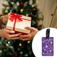 thumbnail image 4 of Unique Bargains 1 Pc Airplane Lines Pattern Luggage Tag for Travelling Purple, 4 of 5