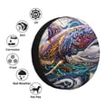 thumbnail image 4 of Naloa Psychedelic Shark Artwork PVC Leather Spare Tire Wheel Cover Spare Tire Cover, for Car Truck SUV Camper Trailer Universal Fit(14-17in)-15 inch, 4 of 6