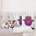 thumbnail image 4 of Ambesonne Hamsa Throw Pillow Cover 2 Pack, Colorful Floral Aura Energy, 20", Pale Pink Violet Peach, 4 of 7