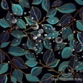 thumbnail image 2 of Teal Leaves Shower Curtain Set Plants Black Modern Fabric Bath Curtain 72x84in Transform Your Bathroom into a Lush Garden Retreat Includes Hooks, 2 of 6
