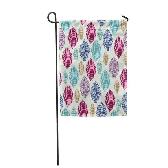 NUDECOR Blue Scandinavian Endless Geometric Pattern and Wrappers Packages Colorful Garden Flag Decorative Flag House Banner 12x18 inch