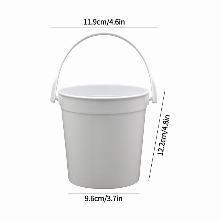1 Litre Small Black Plastic Bucket With Lid