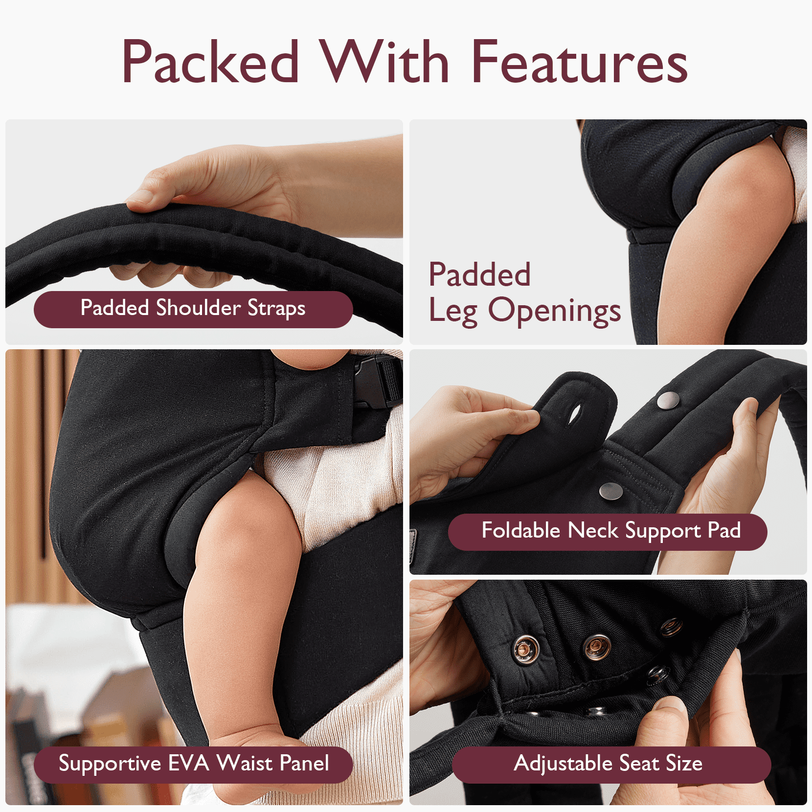 Momcozy Baby Carrier Newborn to Toddler - Black