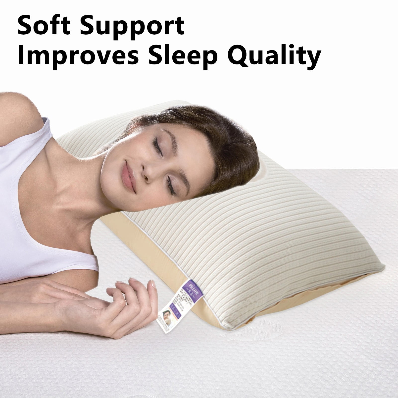 Qonioi Enhanced Cervical Support Pillow, Ergonomic Neck Pillow for Pain Relief, Breathable Knit Memory Foam Pillow for Side Back Stomach Sleepers