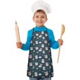 thumbnail image 2 of Dark Blue Star Fairy Pattern Kids Aprons for Girls and Boys,Adjustable Neck Strap Toddler Aprons for Kids Cooking Baking, 2 of 7