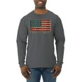 thumbnail image 1 of Wild Bobby, American Game Flag Baseball Bat Ball, Sports, Men Long Sleeve Shirt, Charcoal, Small, 1 of 3