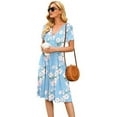 thumbnail image 5 of Women's Summer Casual Short Sleeve V-Neck Short Party Dress with Pockets, 5 of 7