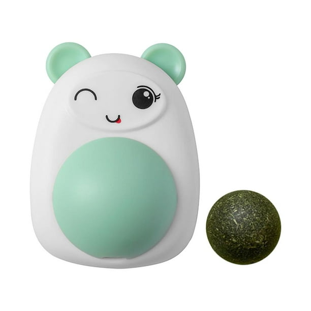 Bola de hierba gatera de plástico reemplazable giratoria para suministros de salud para mascotas hámster verde Ehuebsd Libre de BPA