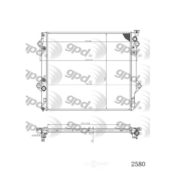 Global Parts Distributors 2580C Radiator Fits select: 2007-2014 TOYOTA FJ CRUISER, 2003-2009 TOYOTA 4RUNNER
