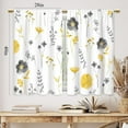 thumbnail image 5 of Boho Yellow Flower Kitchen Curtains Floral Plant Wildflower Bathroom Curtains Window Treatment Drapes Tier Plant Botanical Cafe Small Bedroom Short French Door Curtains 2 Panels 28x40 Inch, 5 of 8