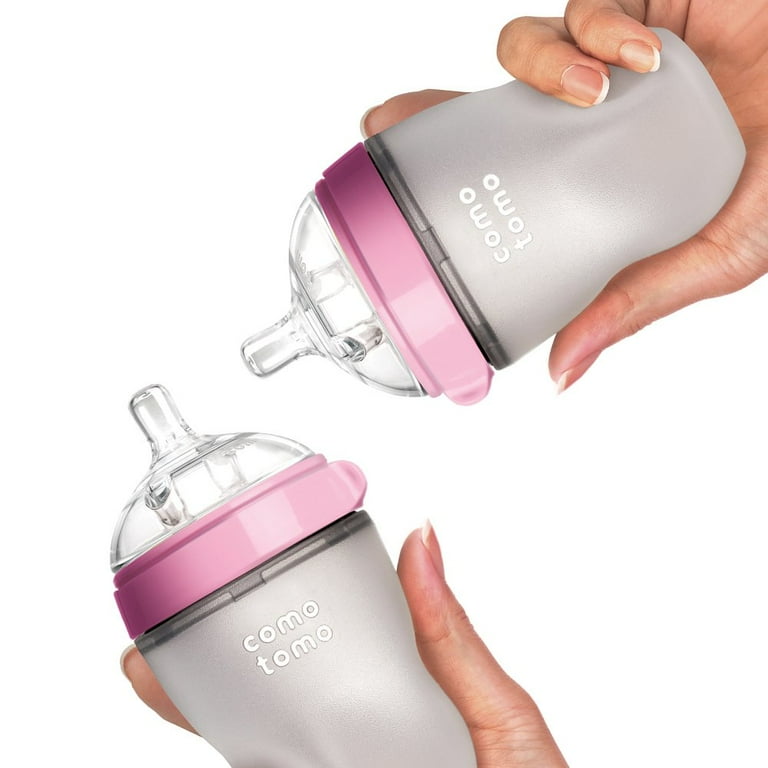 Comotomo Baby Bottle Pink 8 Ounce 2 Count