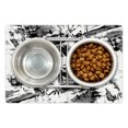 thumbnail image 1 of Black and White Pet Mat for Food and Water, Old Grunge Style Abstract Art with Brushstrokes Chaos Image Print, Non-Slip Rubber Mat for Dogs and Cats, 18" X 12", by Ambesonne, 1 of 2