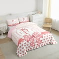 thumbnail image 3 of jejeloiu Initial Letter P Queen Comforter Set,Kawaii Loves Bowknot Bedding Sets,Pink Fairy Tale Bedding Comforter Set For Kids,Breathable Bedroom Decoration Reversible,3-Piece, 3 of 8