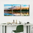 thumbnail image 4 of 3 Piece Canvas Wall Art Nature Glacier US Alaska Mountains Home Wall Art Colorful Flowers Forest Landscape Canvas Prints Scenery Artwork Contemporary Decor Ready to Hang, 48" Wx24" H, 4 of 5
