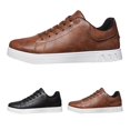 thumbnail image 4 of NOKIO Men's Casual Dress Shoes Lightweight 𝖫a𝖼e Up Skate Shoes Comfortable Flat Sneakers Fashion L𝗈w Top Walking Shoes Breathable Outdoor Work Footwear, 4 of 4