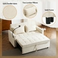 thumbnail image 6 of 3 in 1 Convertible Sofa Bed, Pull Out Couch with Phone Holder & Backrest Cushion, Loveseat Sleeper for Living Room, Little Apartment, Bedroom, Beige, 6 of 11
