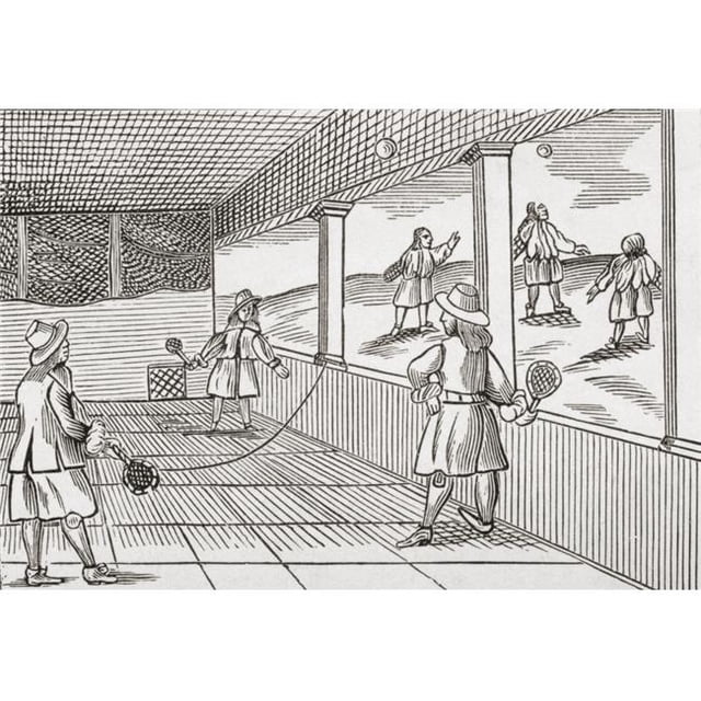 Posterazzi DPI1877942LARGE Playing Tennis In The Sixteenth Century From The Book Short History of The English People by J.R. Green Published London 1893 Poster Print, 34 x 24 - Large