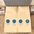thumbnail image 3 of 1000-Thread-Count 100% Egyptian Cotton 5-PCs Sheet Set Split King (2 XL Fitted)Size Fits 6-9 Inches Deep Pocket ( Solid, Almond Ivory ), 3 of 5
