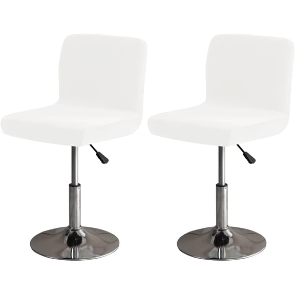 Bar Stool Covers Set of 2 Swivel Bar Stool Chair Velvet Protector Counter Height Chair Covers for Family White